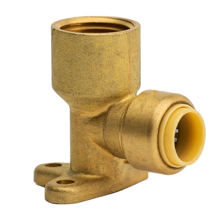 Quickfitting 3/8in Push-to-Connect x 1/2in FNPT Brass Drop Ear Elbow Fitting LF800DR